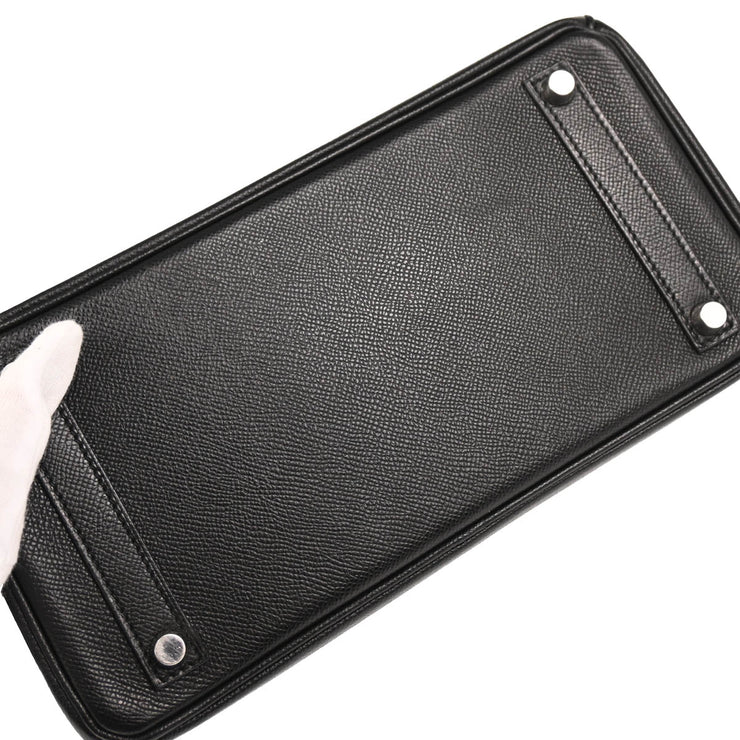 Hermes Black Epsom Haut a Courroies 28 Handbag