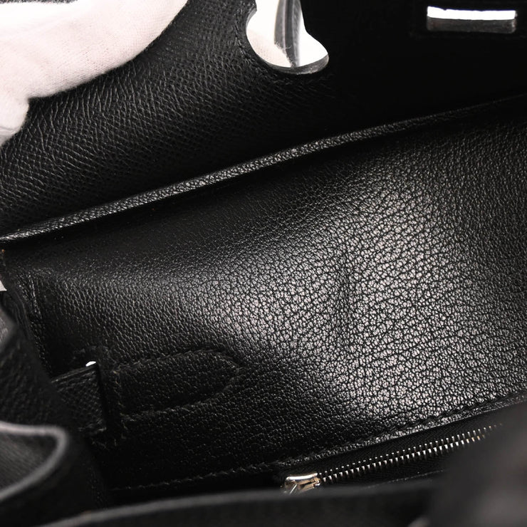 Hermes Black Epsom Haut a Courroies 28 Handbag