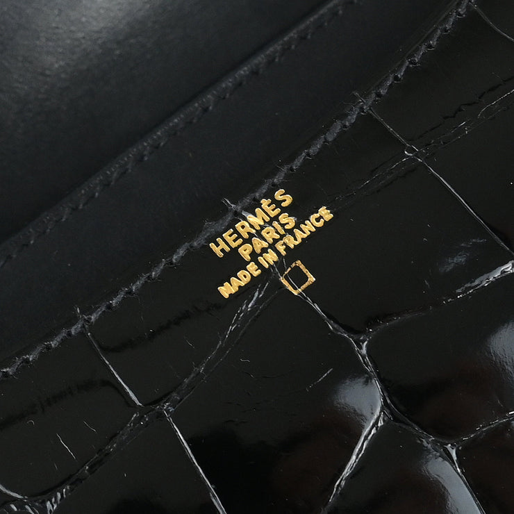 Hermes * Black Alligator Constance 18 Shoulder Bag