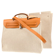 Hermes Beige Toile GM Herbag MM 2 in 1 2way Shoulder Handbag