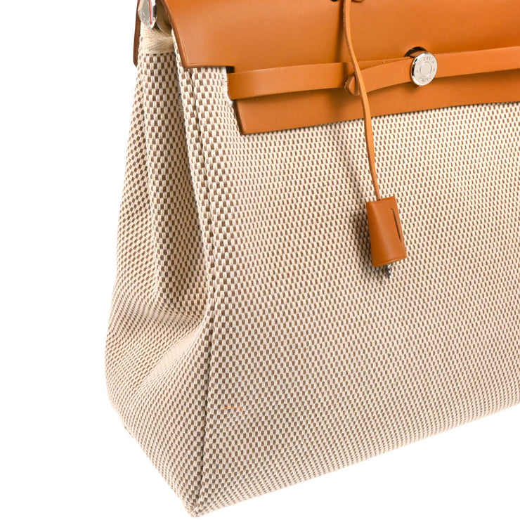 Hermes Beige Toile GM Herbag MM 2 in 1 2way Shoulder Handbag
