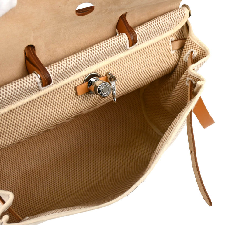 Hermes Beige Toile GM Herbag MM 2 in 1 2way Shoulder Handbag