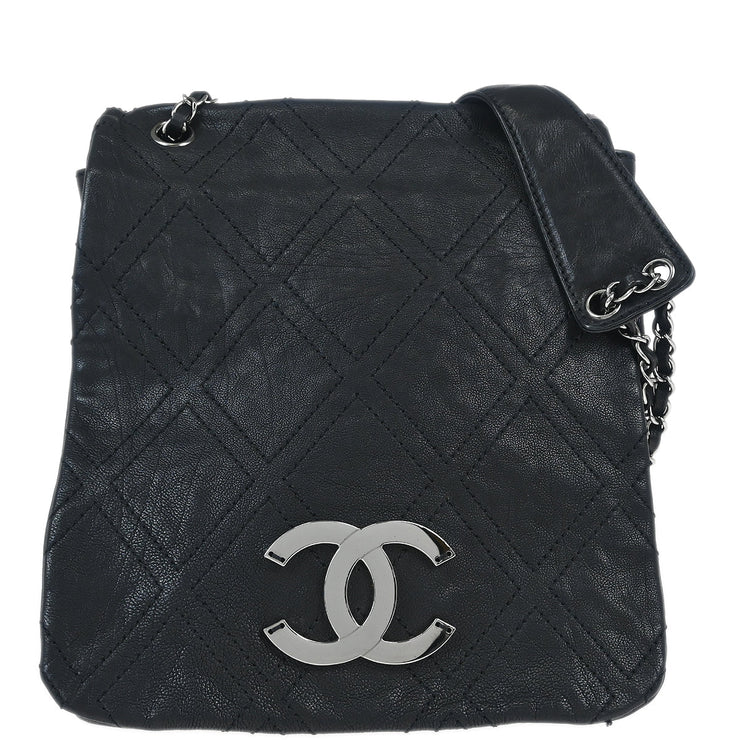 Chanel Black Calfskin Shoulder Bag