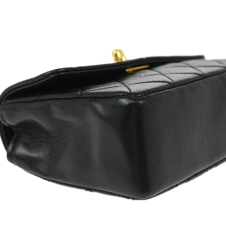 Chanel Black Lambskin Straight Flap Shoulder Bag