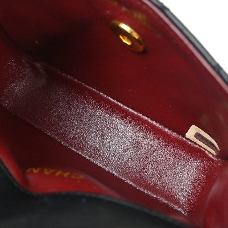 Chanel Black Lambskin Straight Flap Shoulder Bag