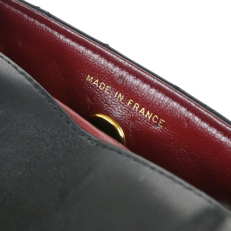 Chanel Black Lambskin Straight Flap Shoulder Bag