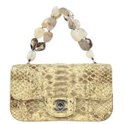 Chanel * Beige Python Stone Handbag