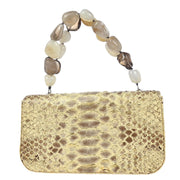 Chanel * Beige Python Stone Handbag