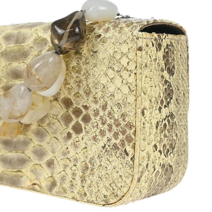 Chanel * Beige Python Stone Handbag