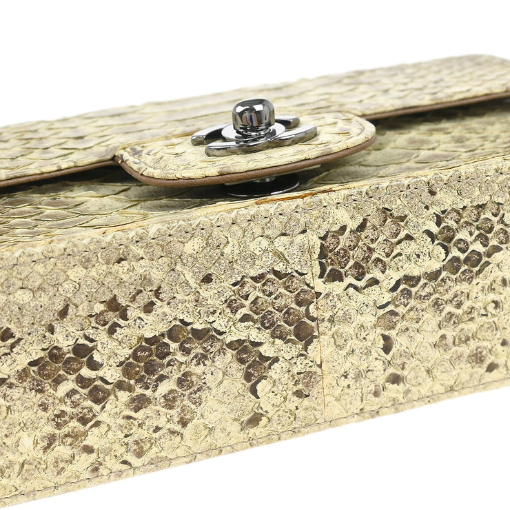 Chanel * Beige Python Stone Handbag