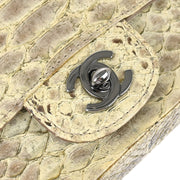 Chanel * Beige Python Stone Handbag