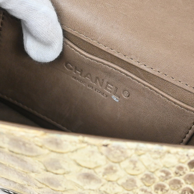 Chanel * Beige Python Stone Handbag
