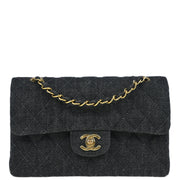 Chanel Indigo Denim Small Classic Double Flap Shoulder Bag