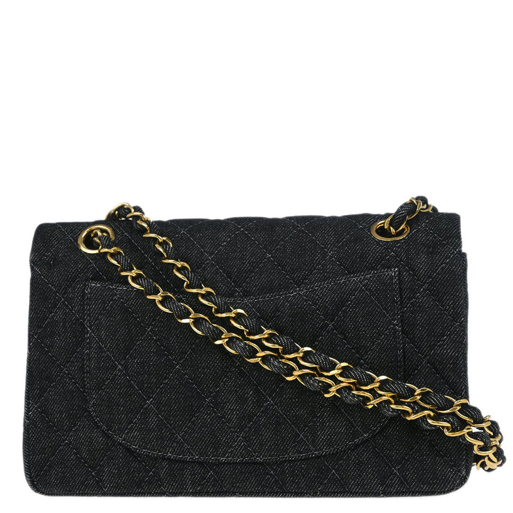 Chanel Indigo Denim Small Classic Double Flap Shoulder Bag