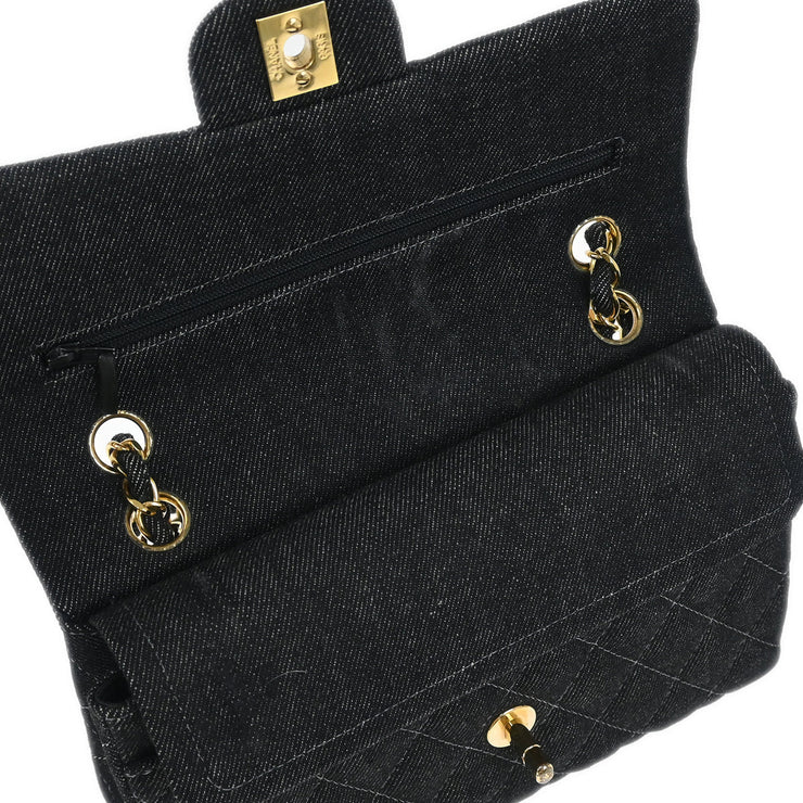 Chanel Indigo Denim Small Classic Double Flap Shoulder Bag