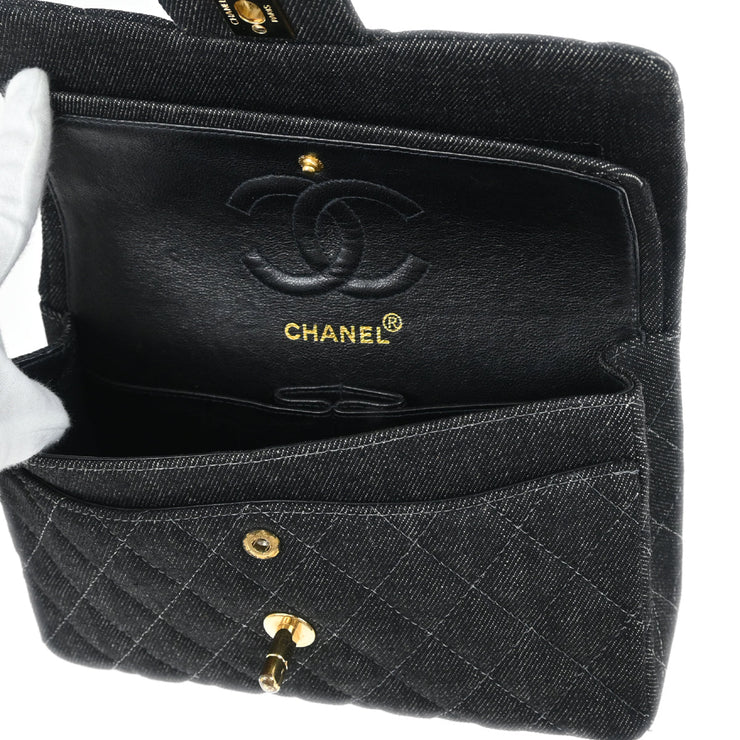 Chanel Indigo Denim Small Classic Double Flap Shoulder Bag