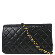 Chanel Black Lambskin Turnlock Small Full Flap Shoulder Bag