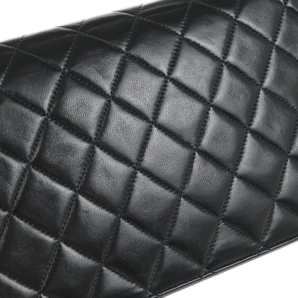 Chanel 2001-2003 Black Lambskin Turnlock Small Full Flap Shoulder Bag