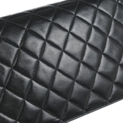 Chanel 2001-2003 Black Lambskin Turnlock Small Full Flap Shoulder Bag