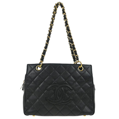 Chanel 2008-2009 Black Caviar Petite Timeless Tote PTT Chain Handbag