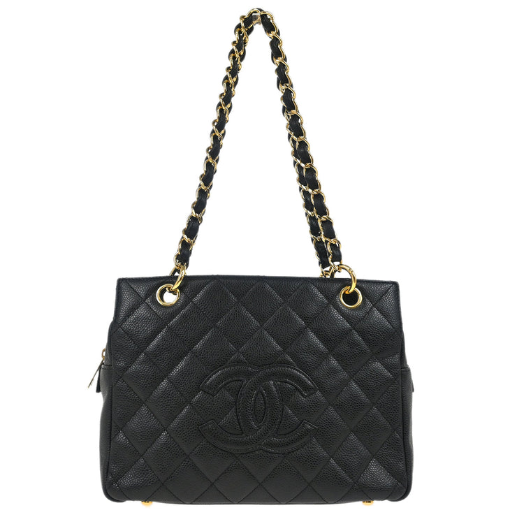 Chanel Black Caviar Petite Timeless Tote PTT Chain Handbag