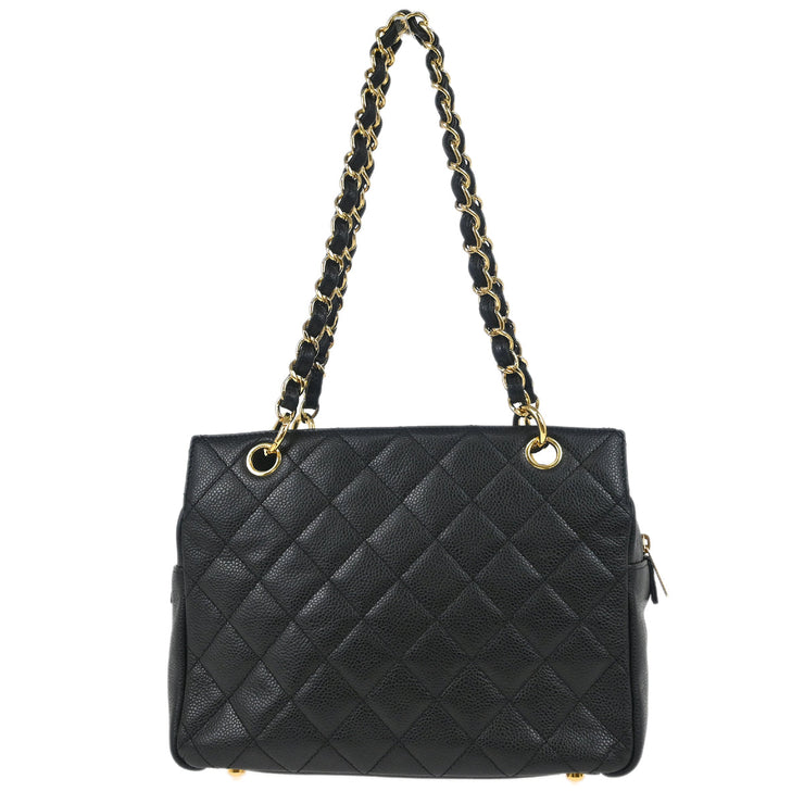 Chanel Black Caviar Petite Timeless Tote PTT Chain Handbag
