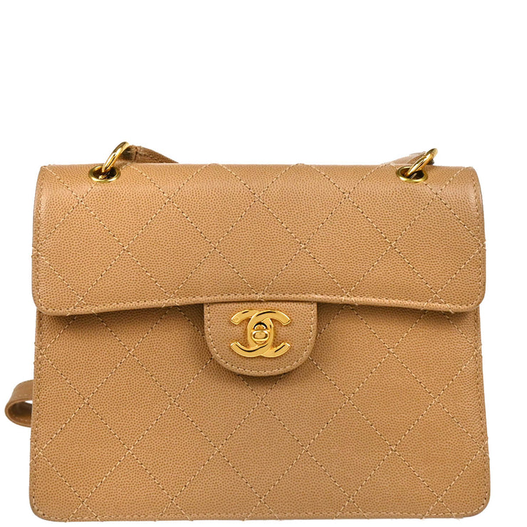 Chanel Beige Caviar Shoulder Bag