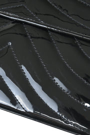 Chanel Black Patent Leather Straight Flap Shoulder Bag
