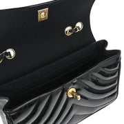 Chanel Black Patent Leather Straight Flap Shoulder Bag