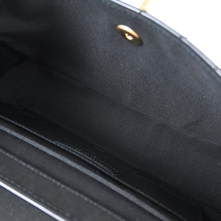 Chanel Black Patent Leather Straight Flap Shoulder Bag
