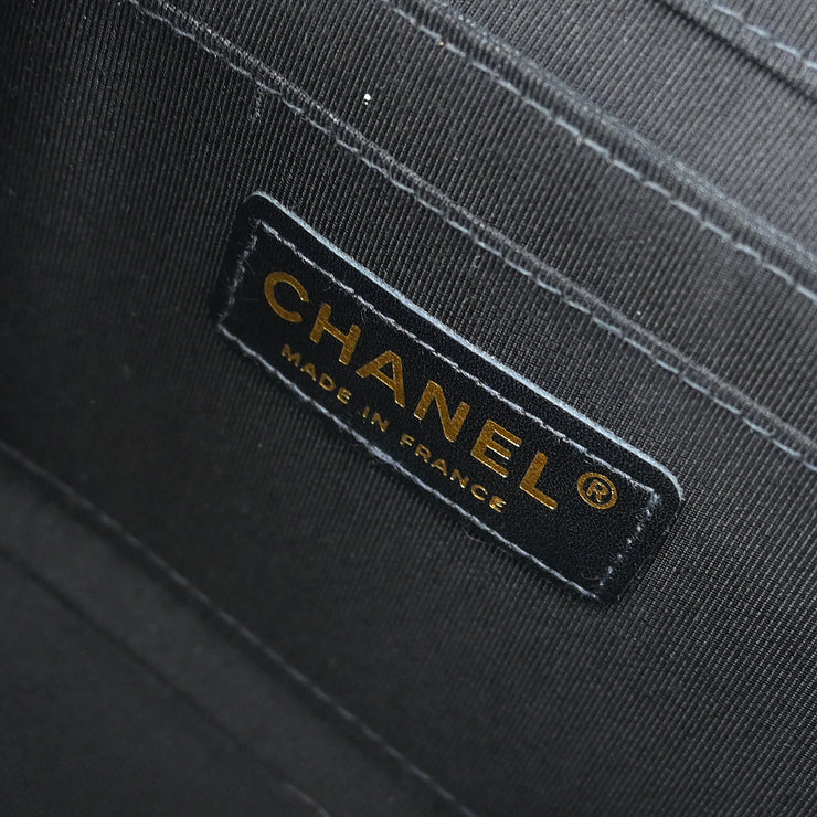 Chanel Black Patent Leather Straight Flap Shoulder Bag
