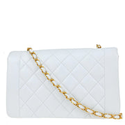 Chanel * White Lambskin Medium Diana Shoulder Bag