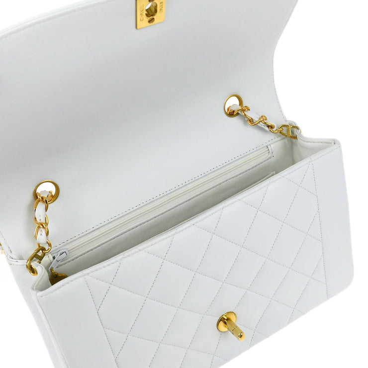 Chanel * White Lambskin Medium Diana Shoulder Bag