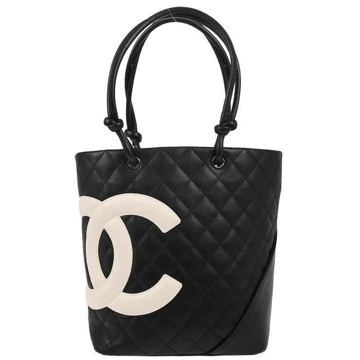 Chanel Black Calfskin Cambon Ligne Tote Handbag