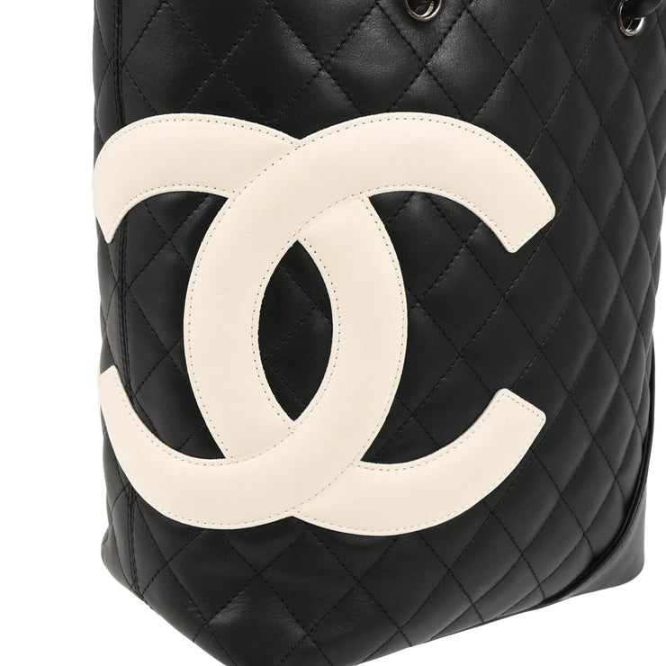 Chanel Black Calfskin Cambon Ligne Tote Handbag