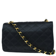 Chanel Black Satin Shoulder Bag