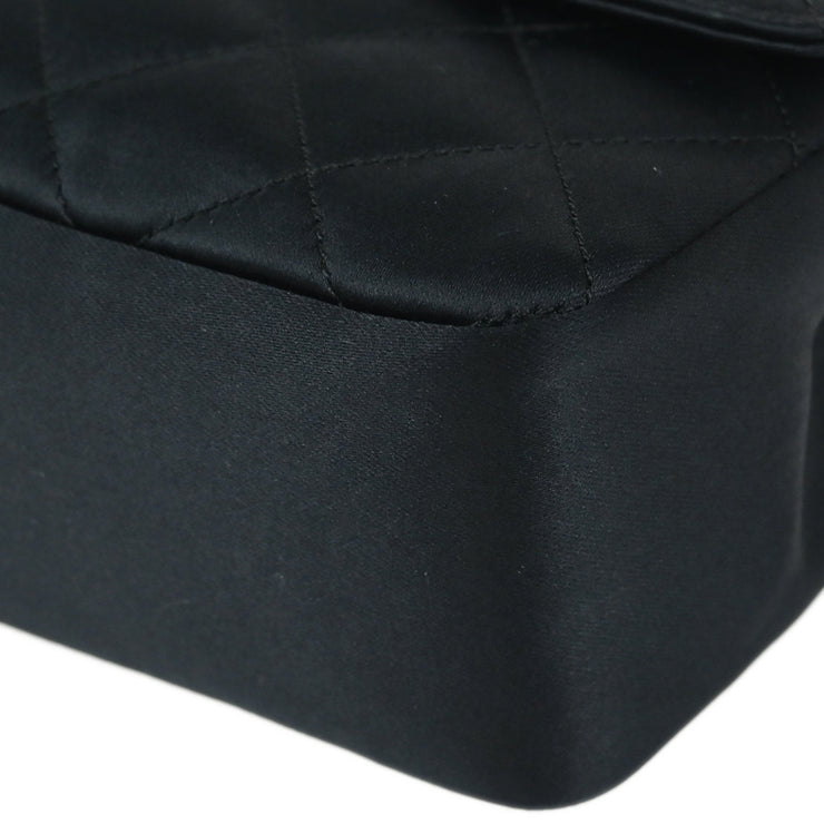 Chanel Black Satin Shoulder Bag