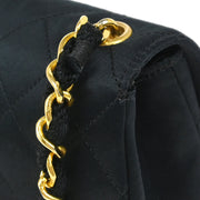 Chanel Black Satin Shoulder Bag