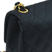 Chanel Black Satin Shoulder Bag