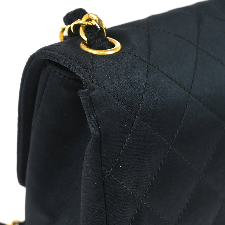 Chanel Black Satin Shoulder Bag