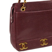 Chanel Bordeaux Caviar Triple CC Shoulder Tote Bag