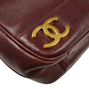 Chanel Bordeaux Caviar Triple CC Shoulder Tote Bag