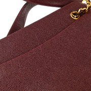 Chanel Bordeaux Caviar Triple CC Shoulder Tote Bag