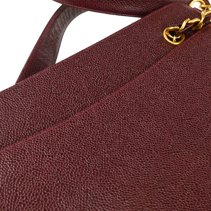 Chanel Bordeaux Caviar Triple CC Shoulder Tote Bag
