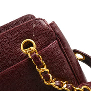 Chanel Bordeaux Caviar Triple CC Shoulder Tote Bag