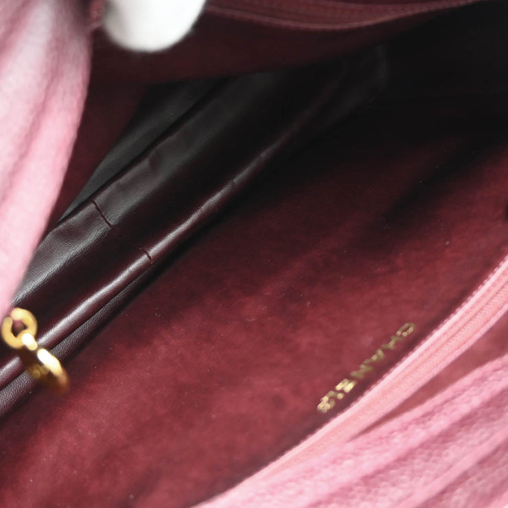 Chanel Bordeaux Caviar Triple CC Shoulder Tote Bag