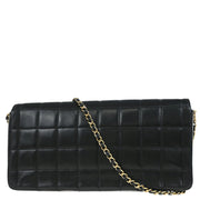 Chanel Black Lambskin East West Choco Bar Shoulder Bag