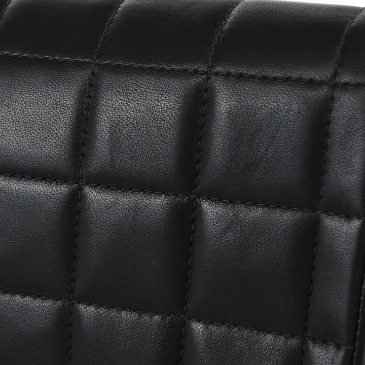Chanel Black Lambskin East West Choco Bar Shoulder Bag