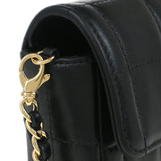 Chanel Black Lambskin East West Choco Bar Shoulder Bag