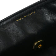 Chanel Black Lambskin East West Choco Bar Shoulder Bag